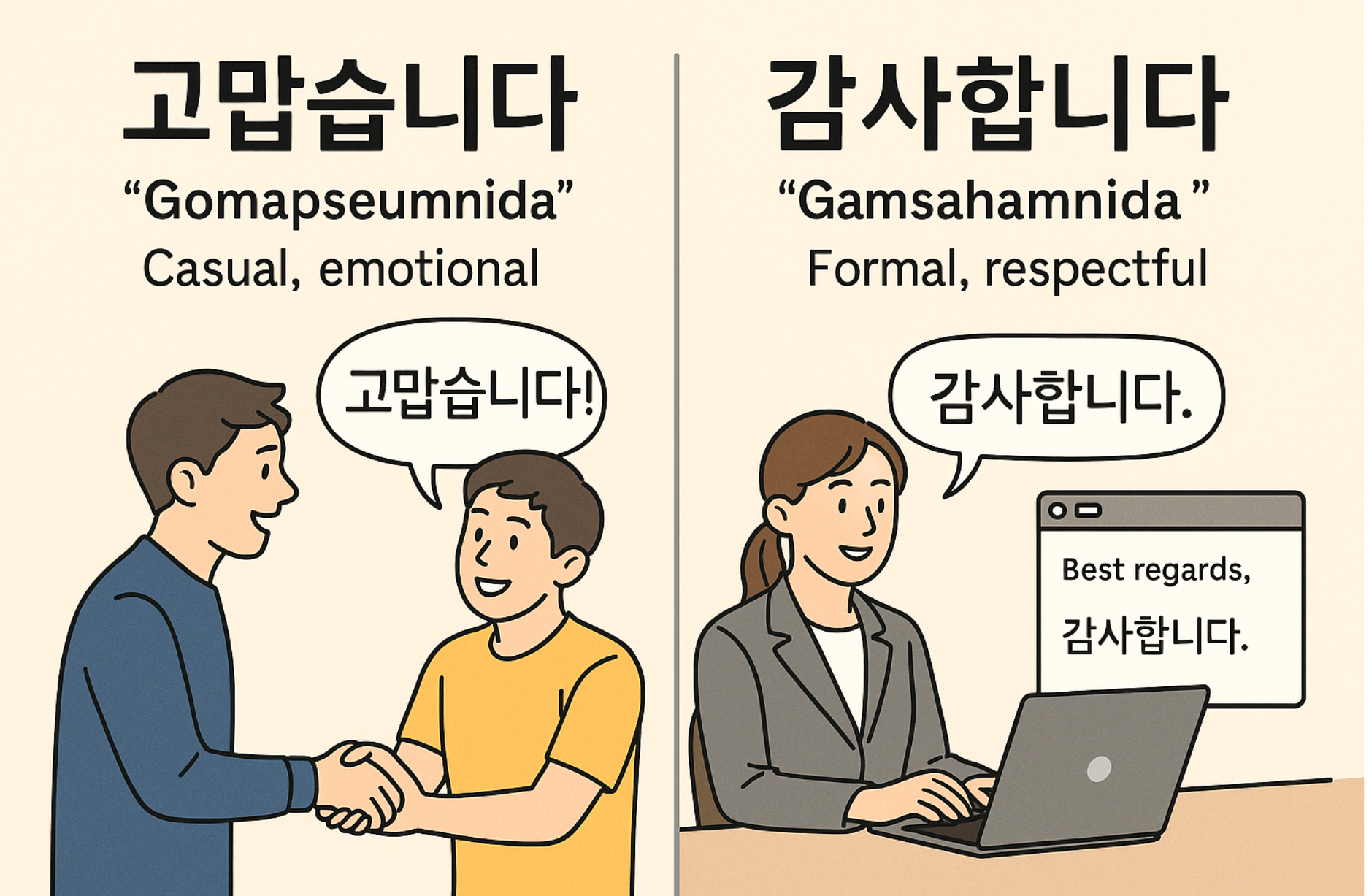 "고맙습니다"와 "감사합니다", 뭐가 다를까?